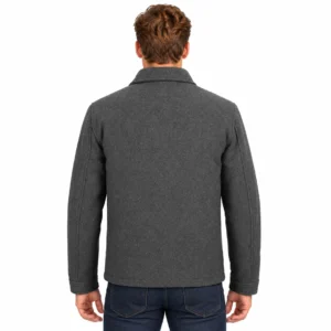 Kevin Charcoal Grey Wool Button Jacket back
