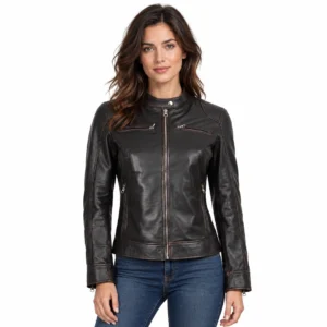 Women’s Black Rub-Off Vintage Leather Jacket
